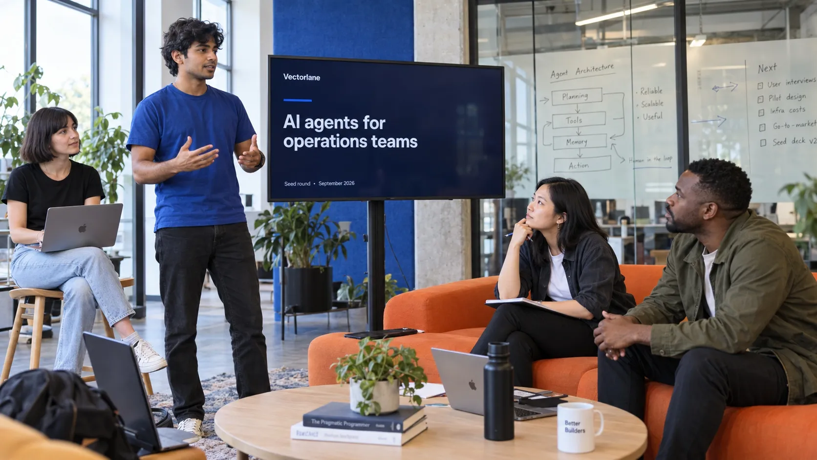 A small team in a meeting room